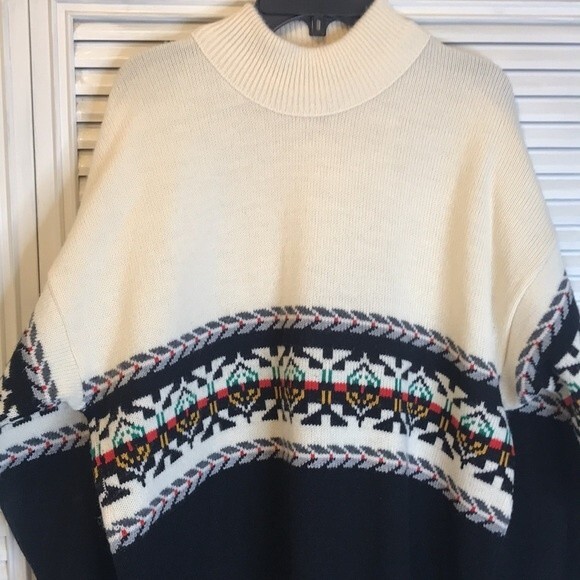Le Tigre oversized grandpa style western aztec knit sweater size XL 90s - Picture 2 of 11